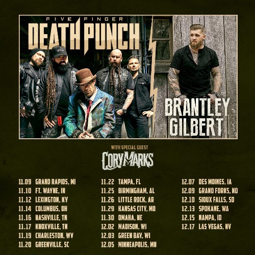 brantley gilbert tour with five finger death punch