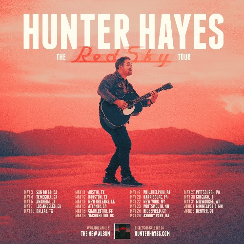 hunter hayes red sky tour set list